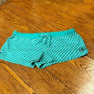 Body Glove teal and white stripe swim shorts.  Size XL.